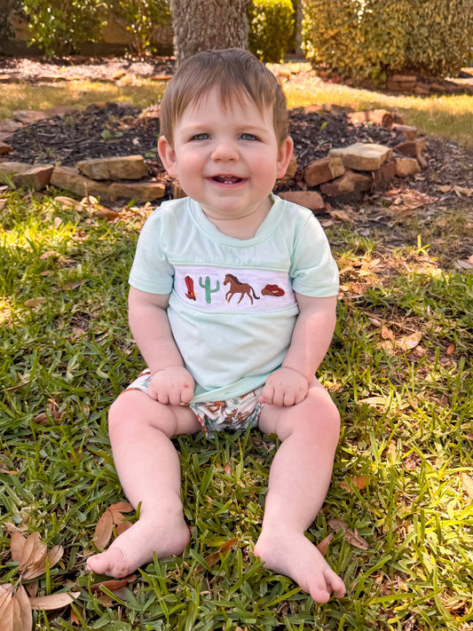 Western smocked boy set