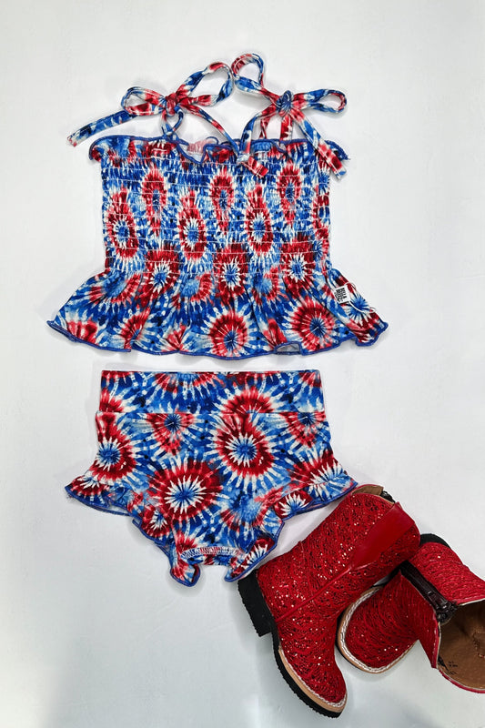 Tie Dye Bamboo Ruffle Set (FINAL SALE)