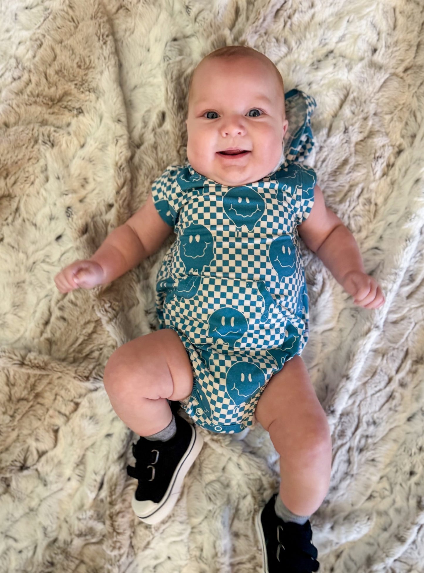 Blue Smiles Bamboo Romper (FINAL SALE)