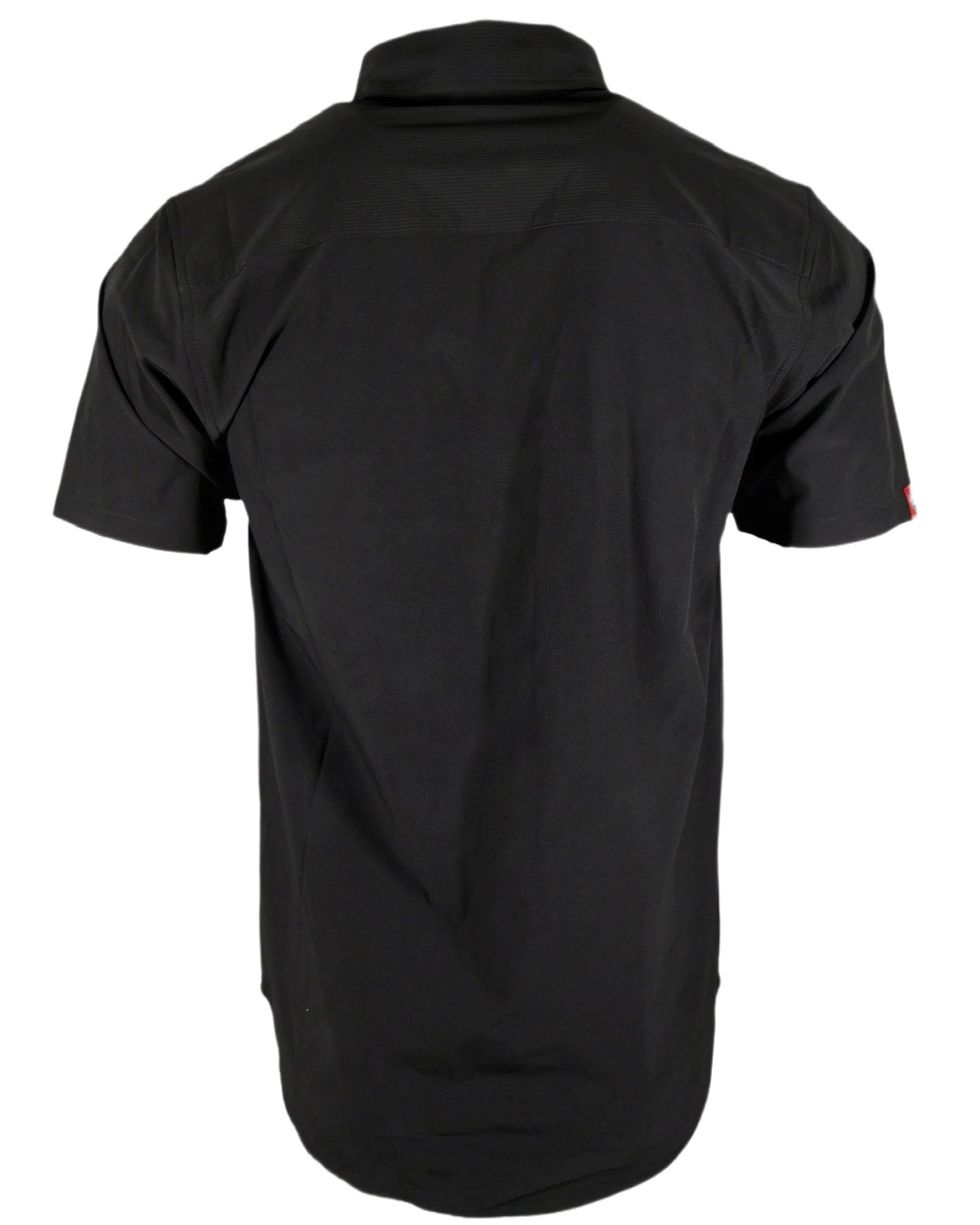Performance Tech Black Hybrid Button Up Shirt (Hidden Snap Collars)