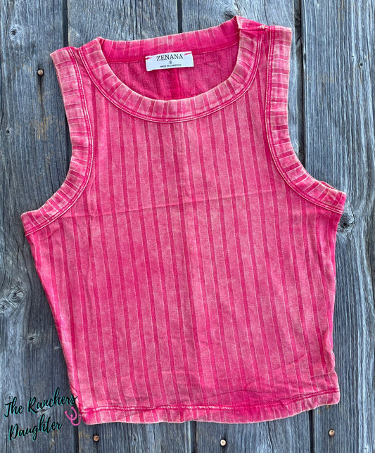 Cropped Vintage Fushia Savannah Tank