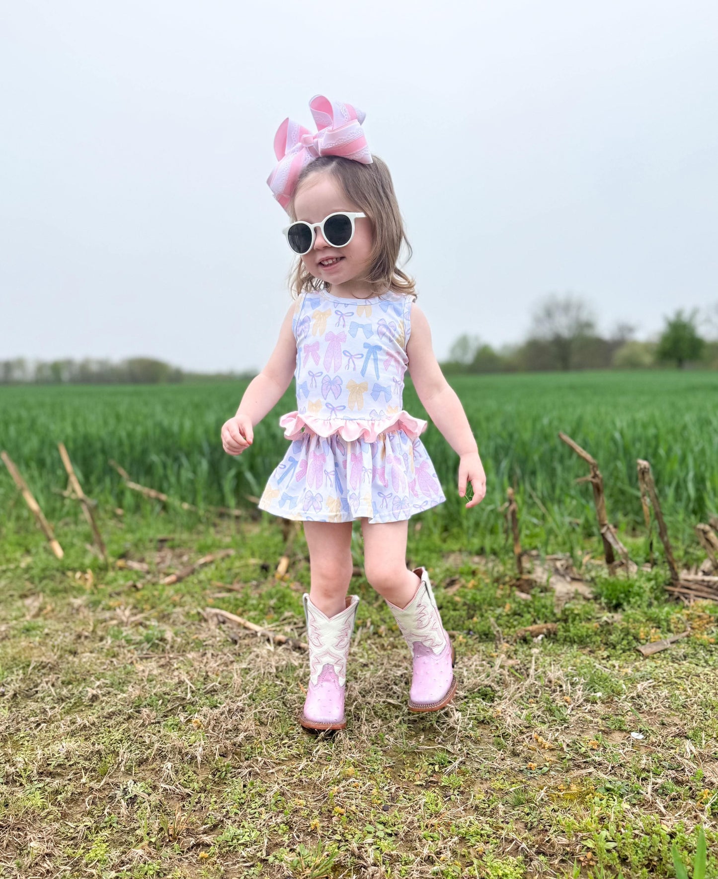 Spring Bows Skirted Ruffle Set (FINAL SALE)