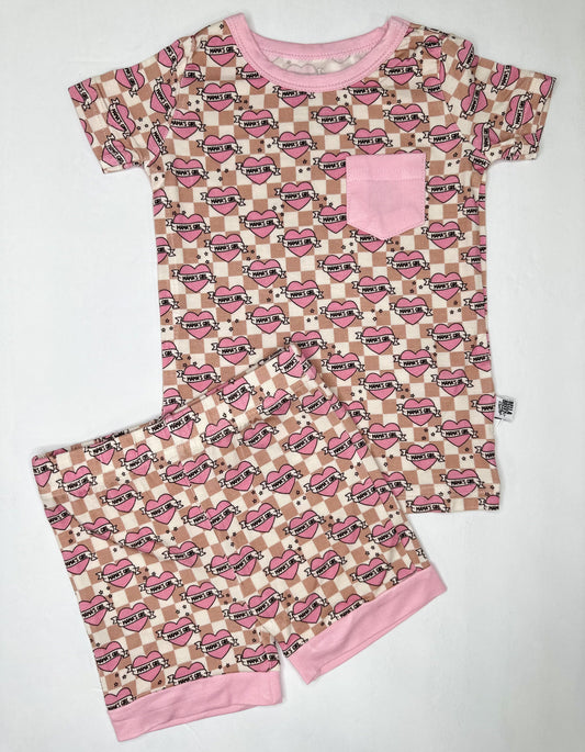 Checkered Mama's Girl Bamboo Short Set (FINAL SALE)