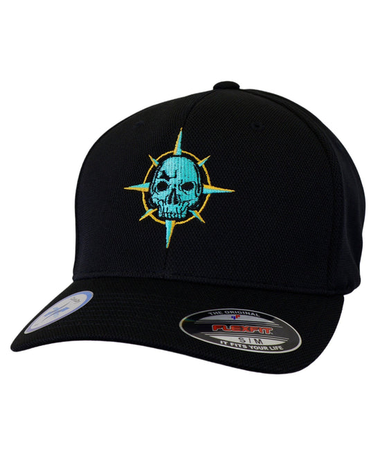 Nautical Compass - Black Never Fade Fitted Cap