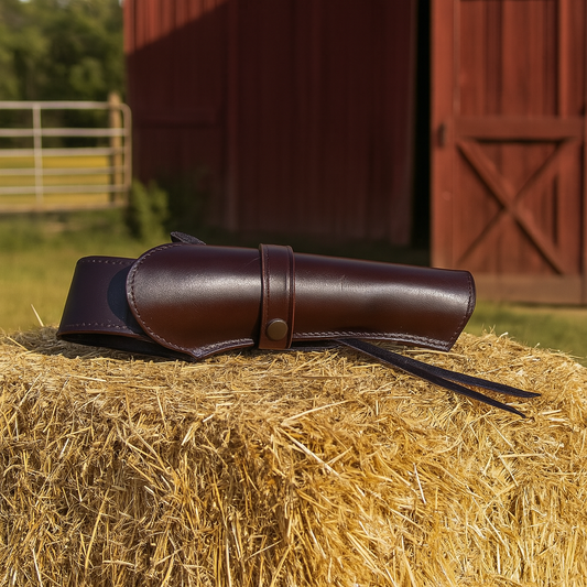 Hip Draw Leather Holster - Solid Dark Brown