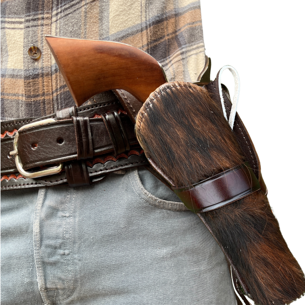 Cross Draw Western Holster | Real Cowhide - Brindle