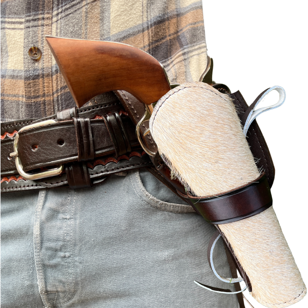 Cross Draw Western Holster | Real Cowhide - Solid