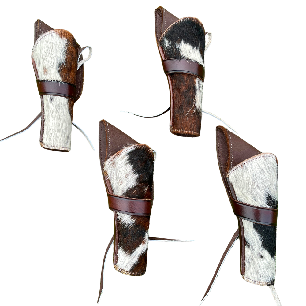 Cross Draw Western Holster | Real Cowhide - Patches