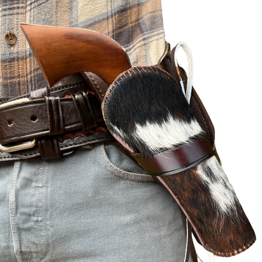 Cross Draw Western Holster | Real Cowhide - Patches