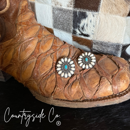 Cora Natural Stone and Turquoise Earrings