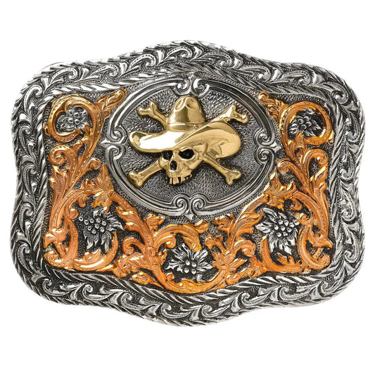 Crumrine Cowboy Skull - Belt Buckle