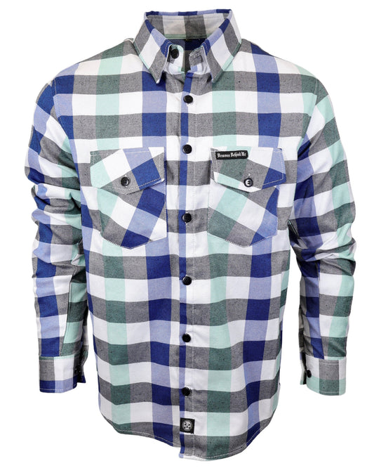 The "Sea Breeze" Flannel (Hidden Snap Collars)