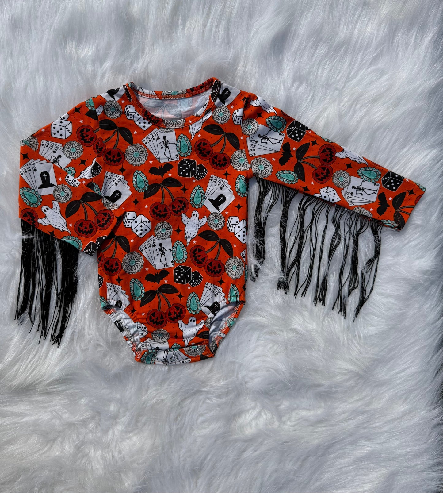 Haunted honky tonk fringe leo/top (FINAL SALE)