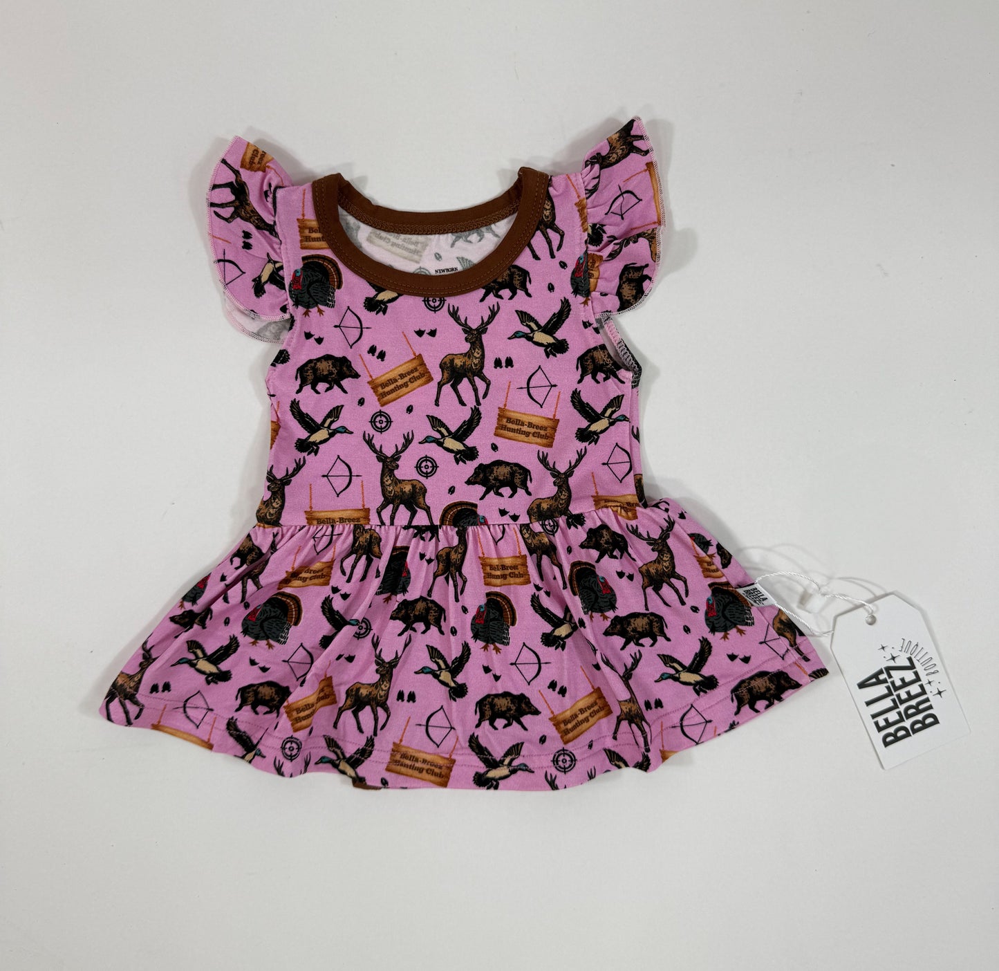 PINK Bella-Breez Hunting Club Bamboo Skirted Romper (FINAL SALE)