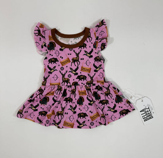 PINK Bella-Breez Hunting Club Bamboo Skirted Romper (FINAL SALE)