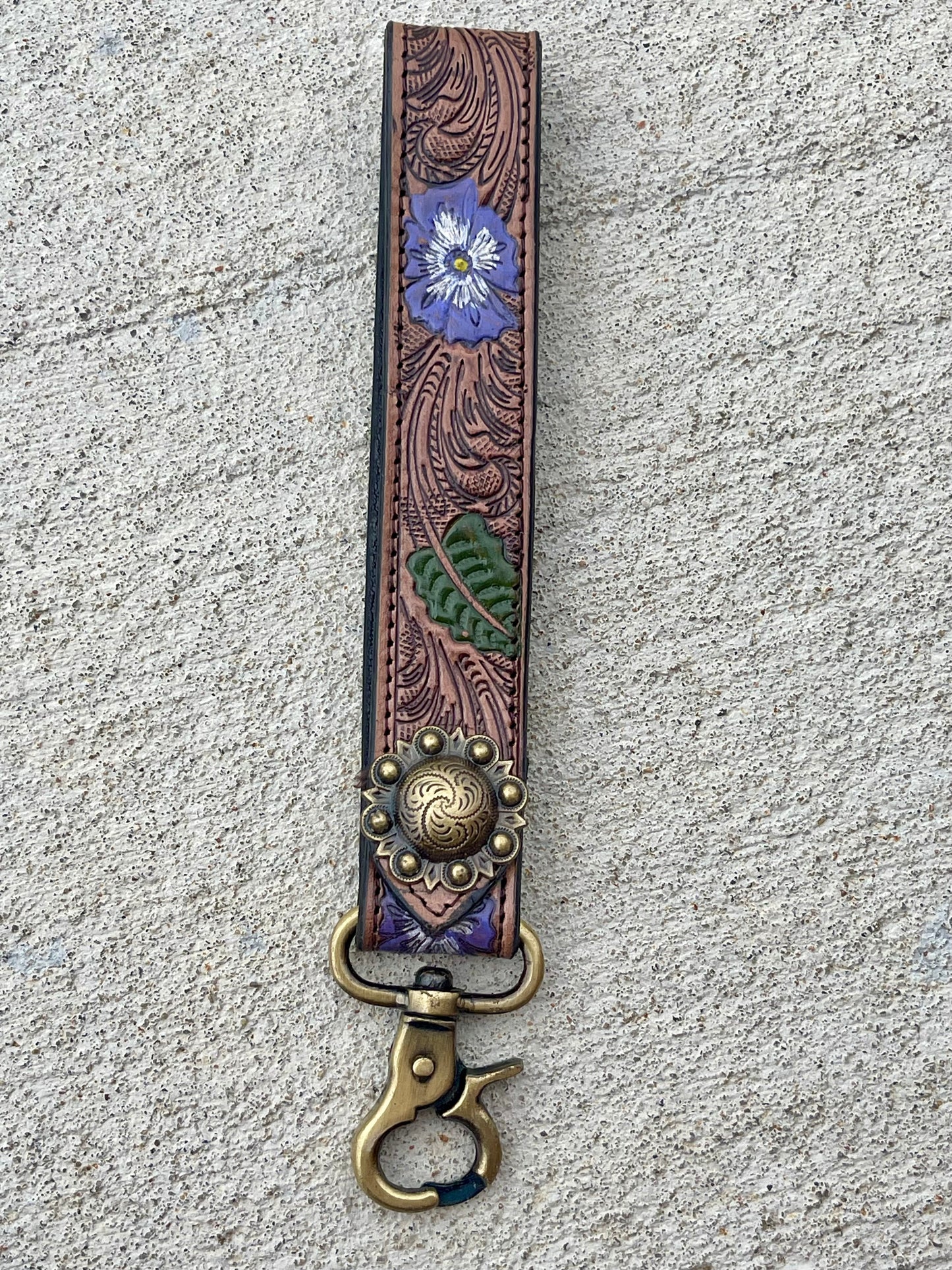 Tooled Leather Keychain