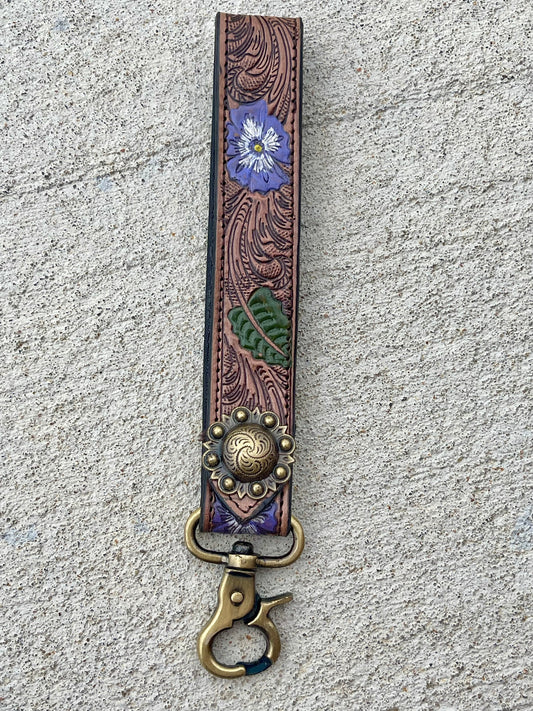 Tooled Leather Keychain