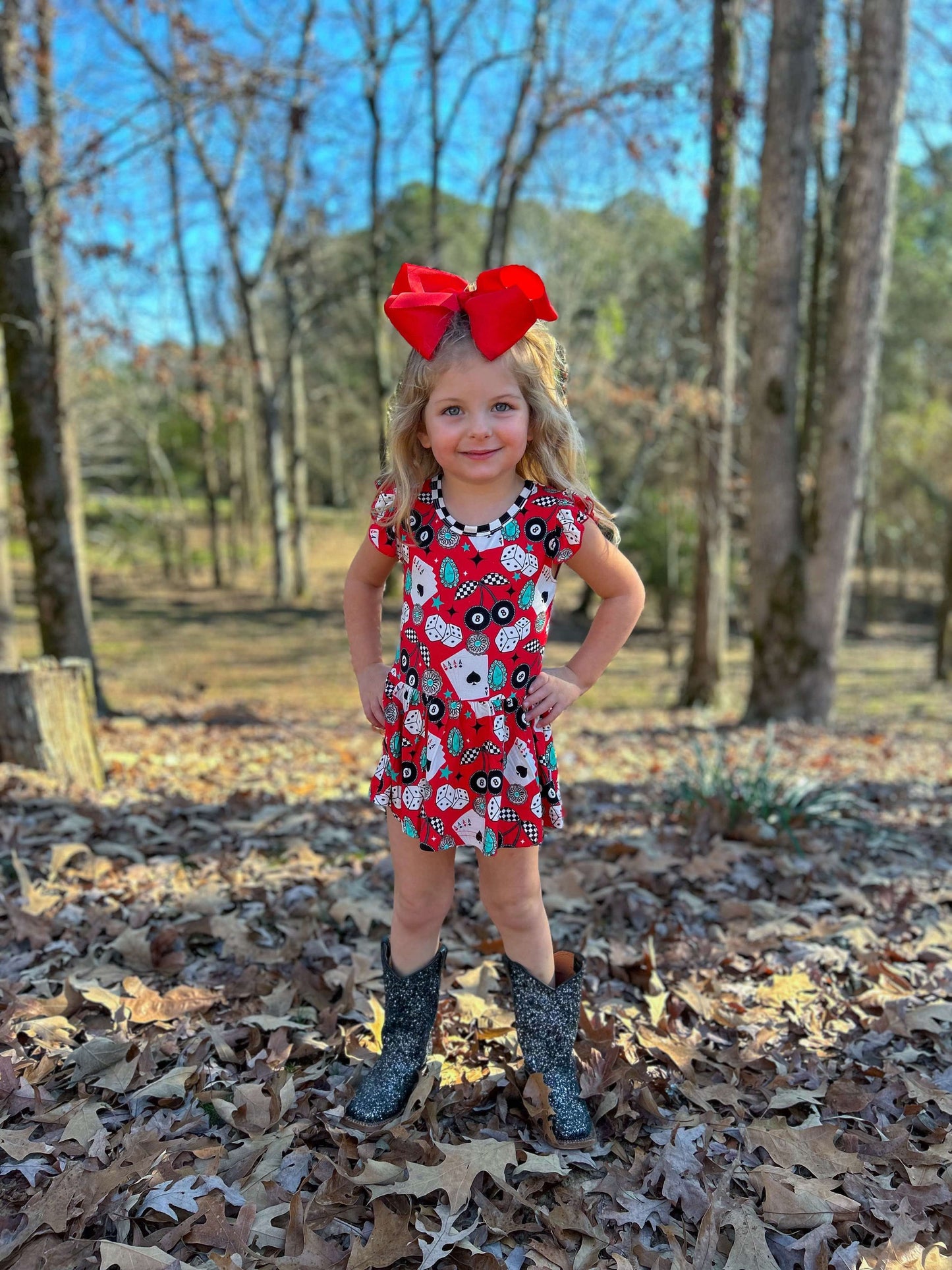 Cowgirl Luck Bamboo Skirted Romper