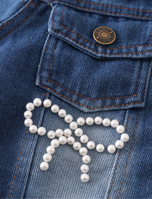 Blue Pearl Coquette Denim Jacket