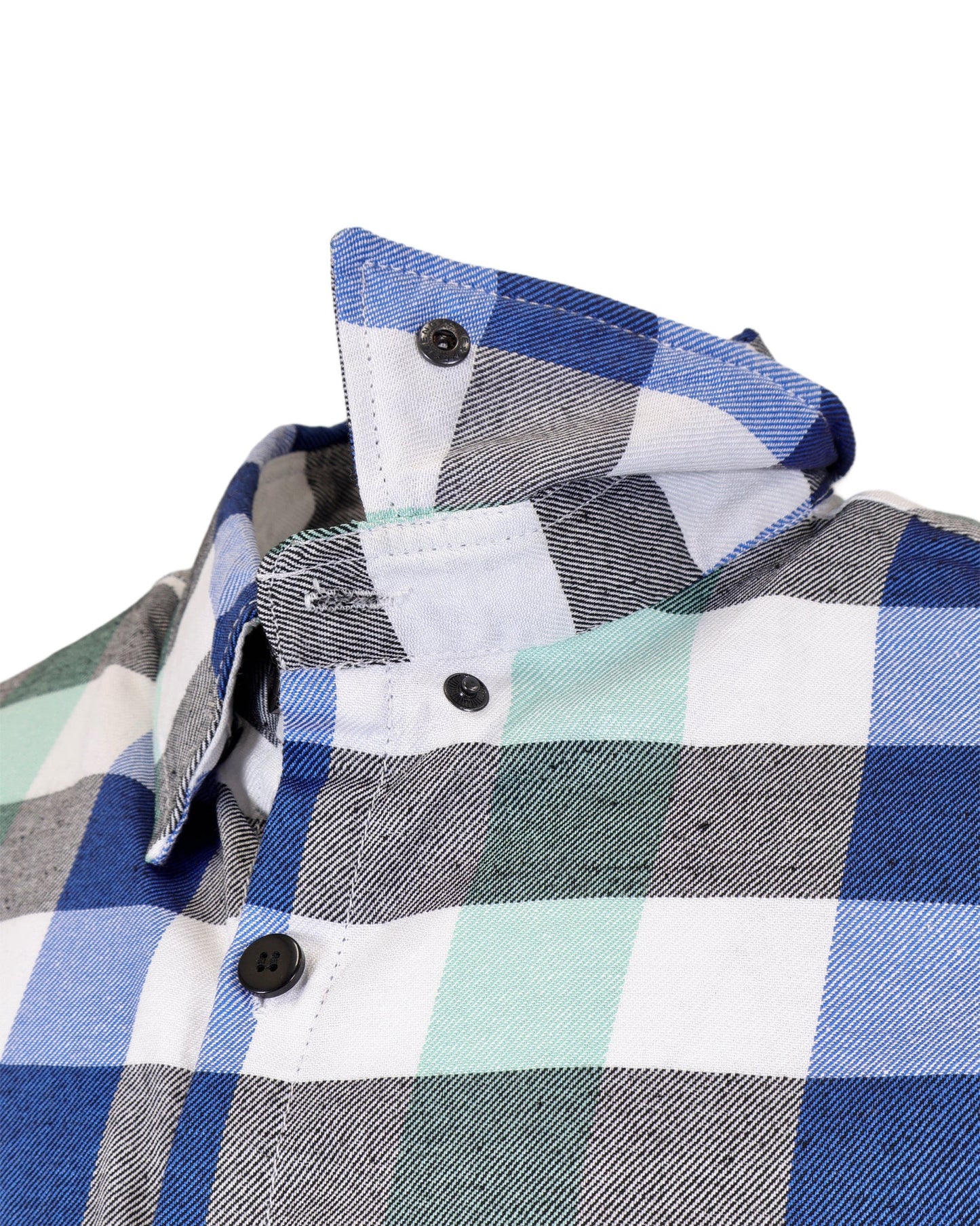The "Sea Breeze" Flannel (Hidden Snap Collars)