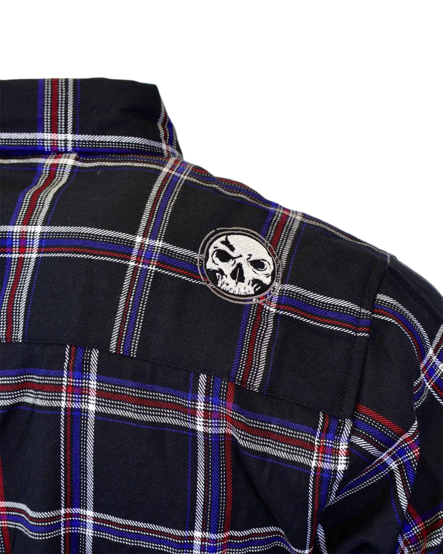 The "Patriot" Red, White, Blue & Black Flannel (Hidden Snap Collars)