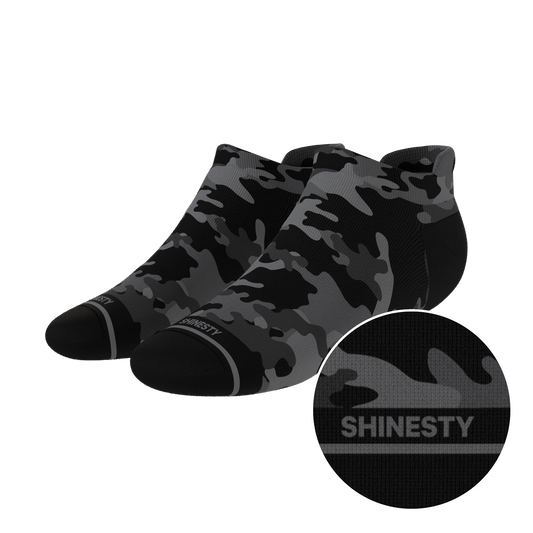 The Darkside | Black Camouflage Heel Hammock™ Ankle Socks