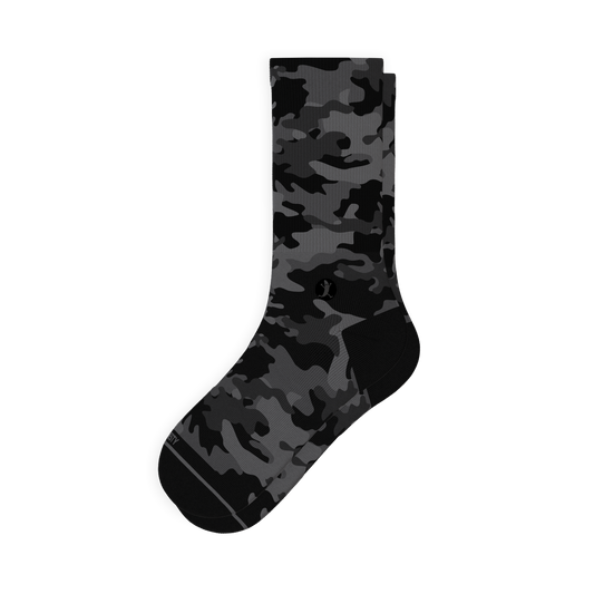 The Darkside | Black Camouflage Heel Hammock™ Crew Socks