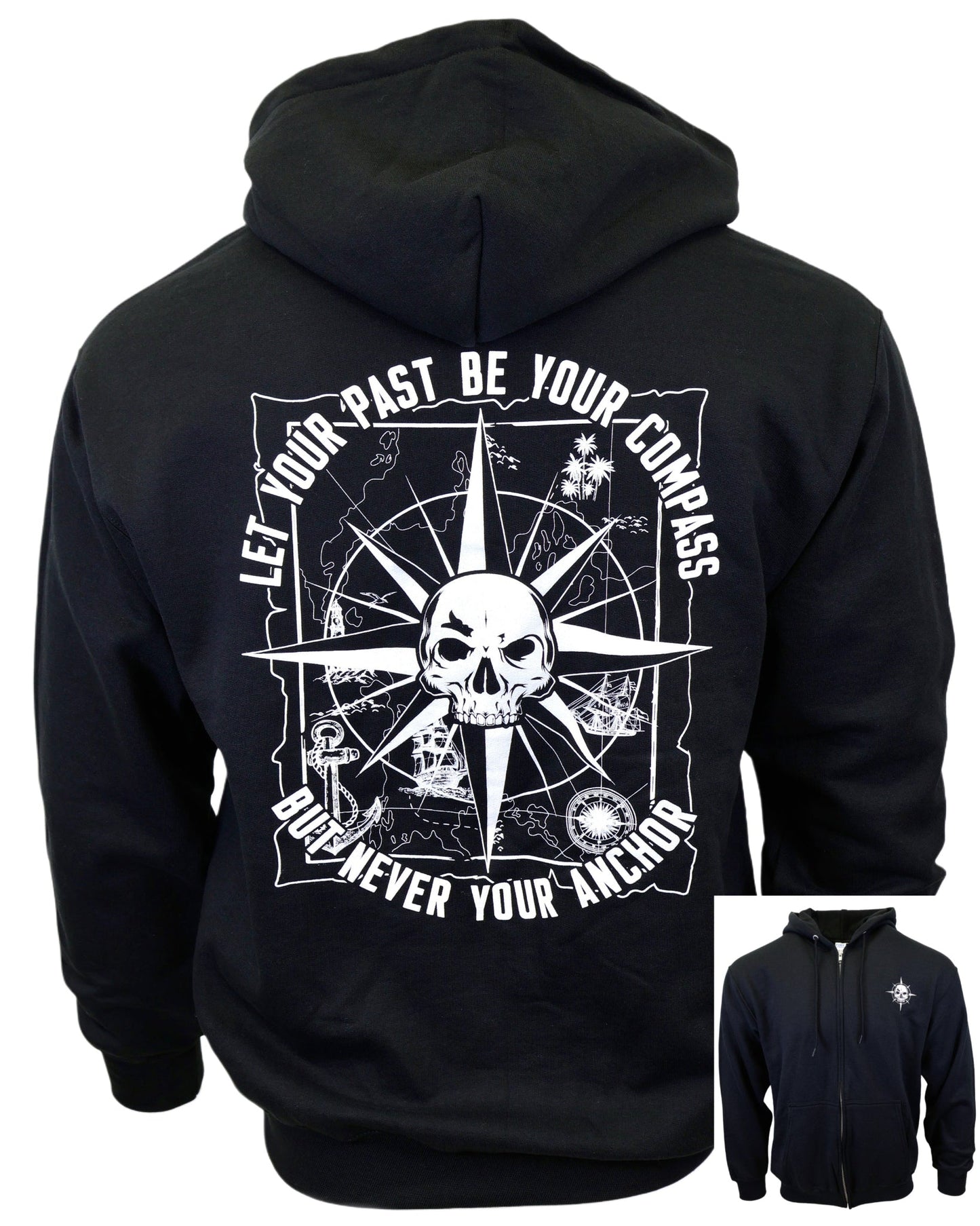 Nautical Compass Unisex Zip-Up Hoodie