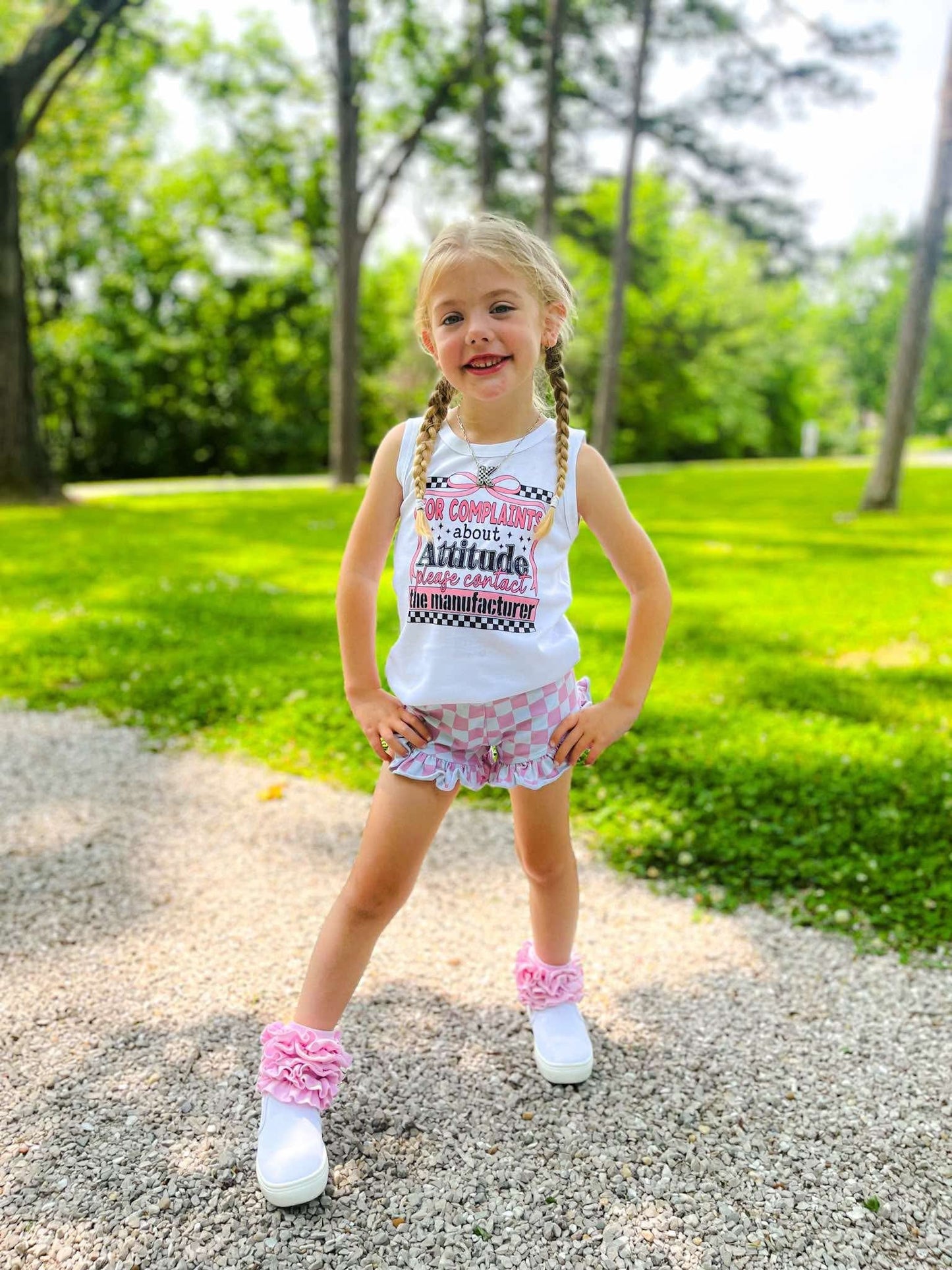 Bubblegum Checkered Shorties (FINAL SALE)