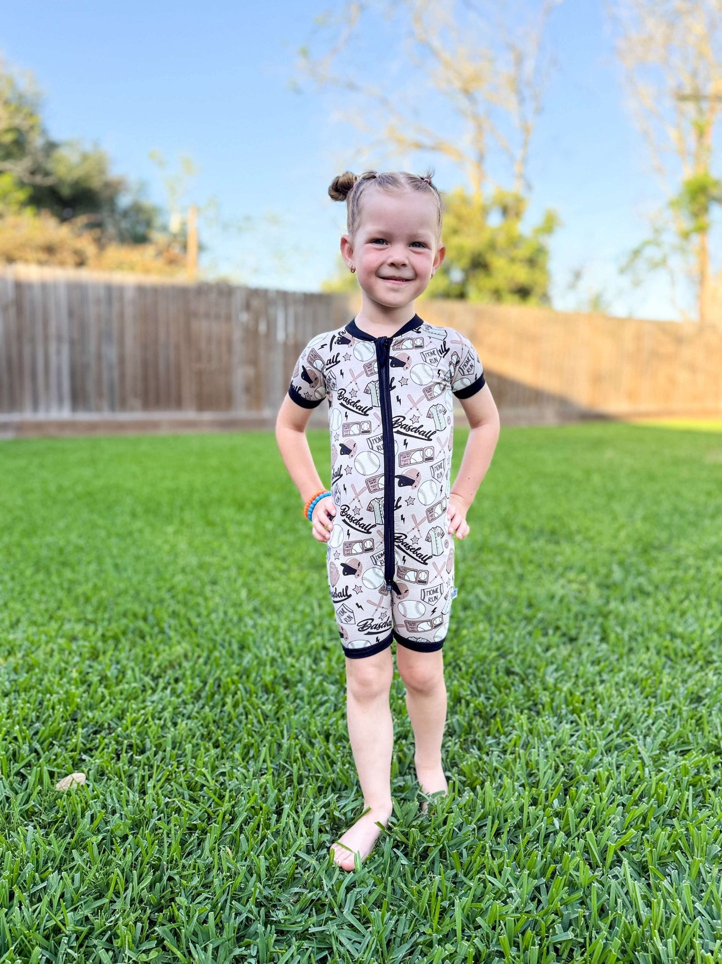 Game Day Bamboo Shortie Romper (FINAL SALE)