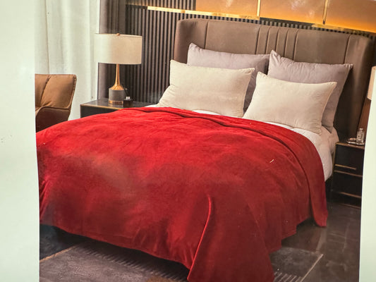 Solid Red Super Plush Blanket - 93X88