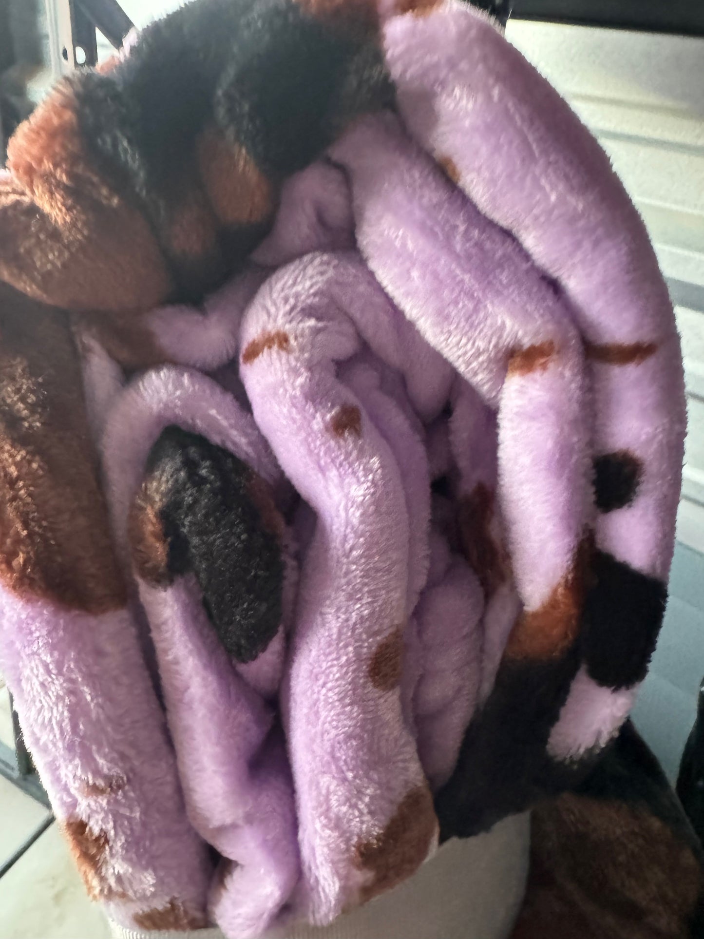 Light Purple/Pink Cow Print Blanket - QUEEN