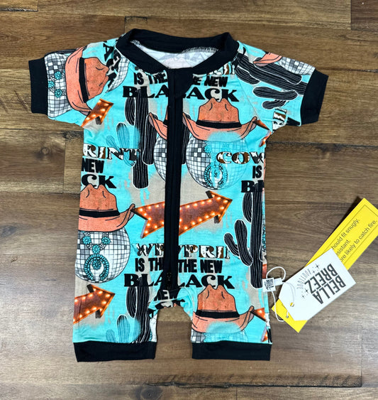 Cow print is the New Black Bamboo Shortie Romper (FINAL SALE)