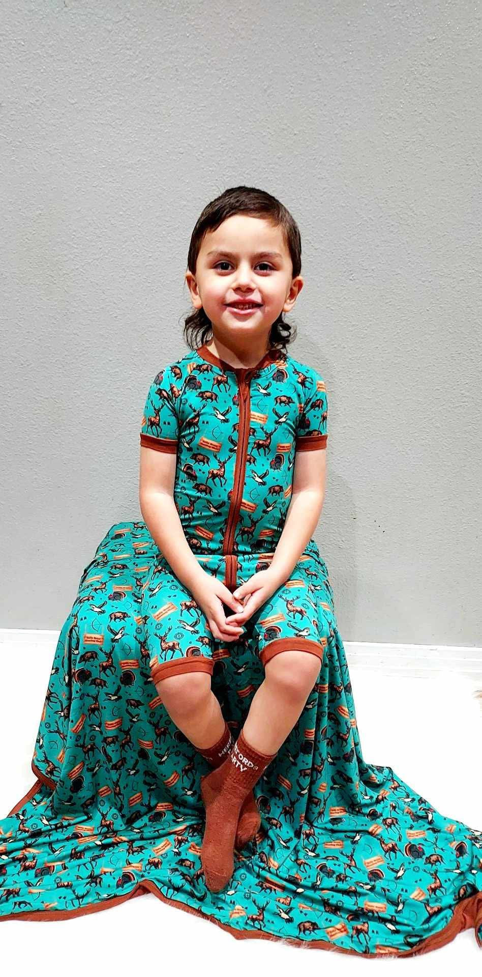 TEAL Bella-Breez Hunting Club Bamboo Shortie Romper (FINAL SALE)