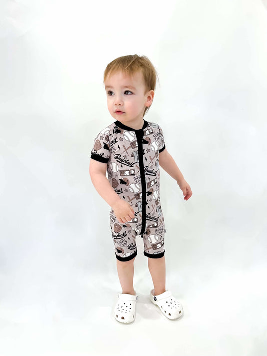 Game Day Bamboo Shortie Romper (FINAL SALE)