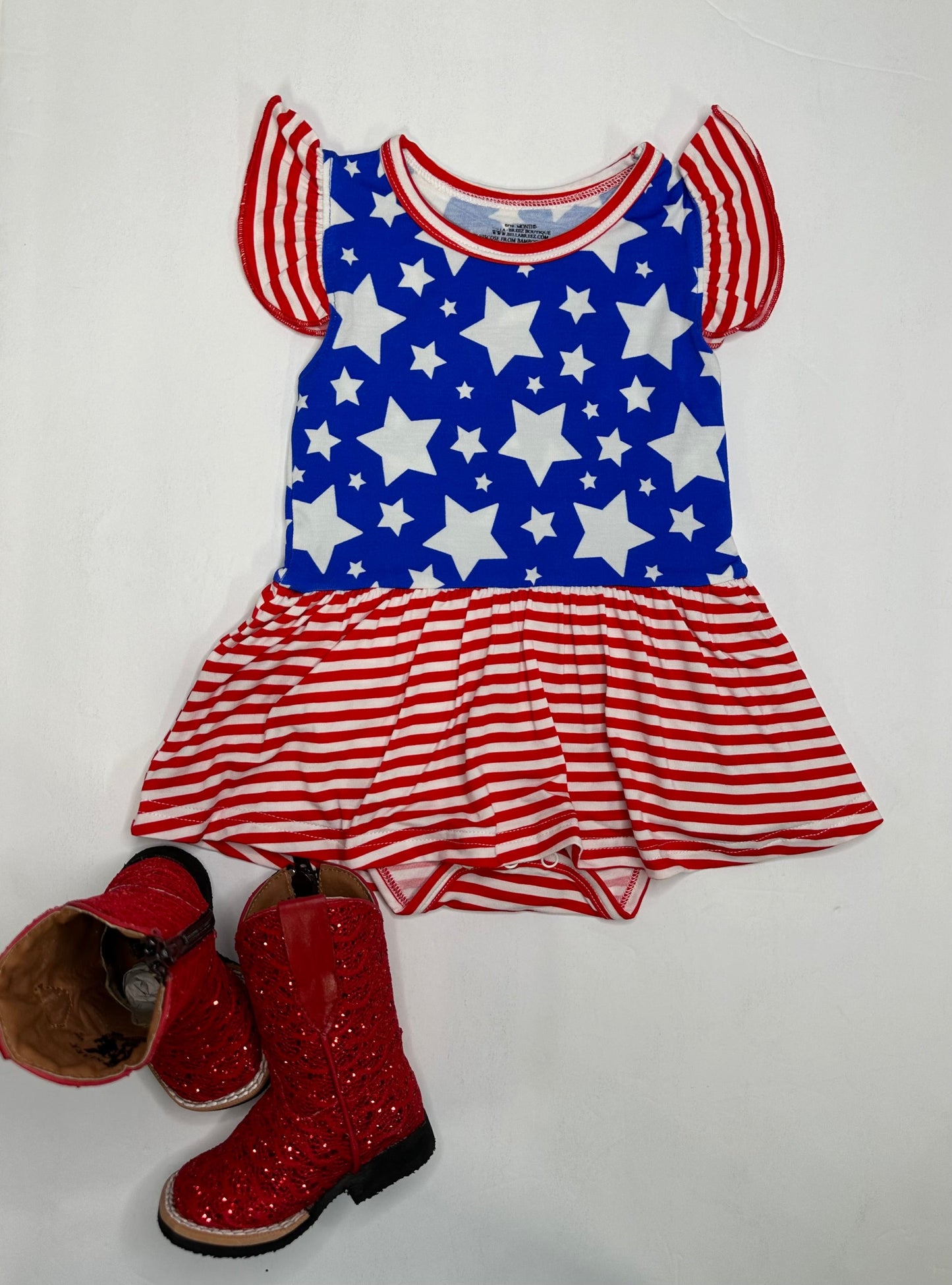 Star Spangled Cutie Bamboo Skirted Romper (FINAL SALE)