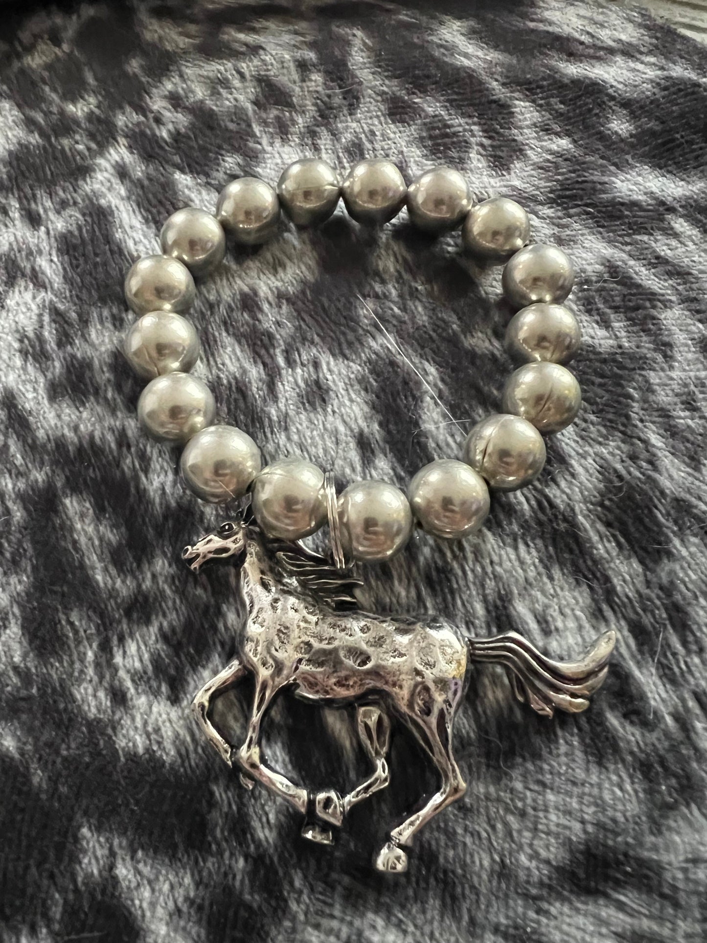 Faux Pearl Charm Bracelet
