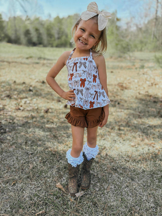 Brown Bows Swing Top (FINAL SALE)