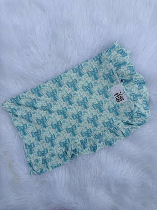 Blue Ribbon Dreams Ruffled Bamboo Blanket