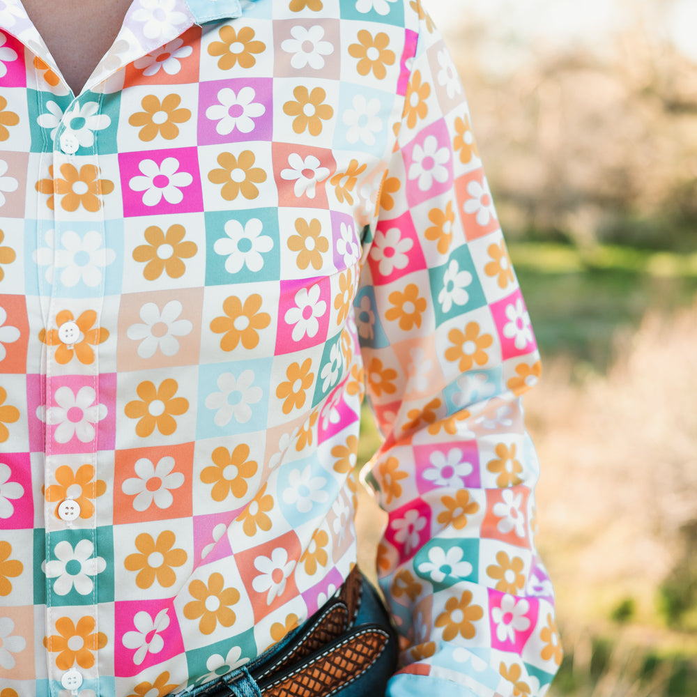 *LAST CHANCE* Flower Power Button Down