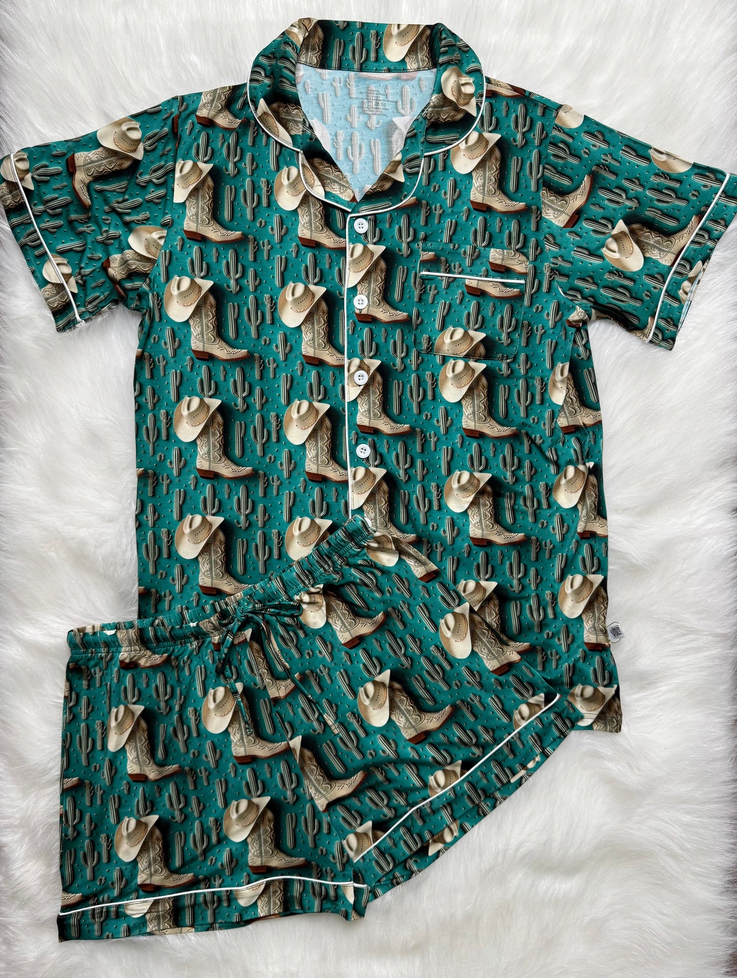 Western Womens Bamboo Button Up PJ Set (FINAL SALE)