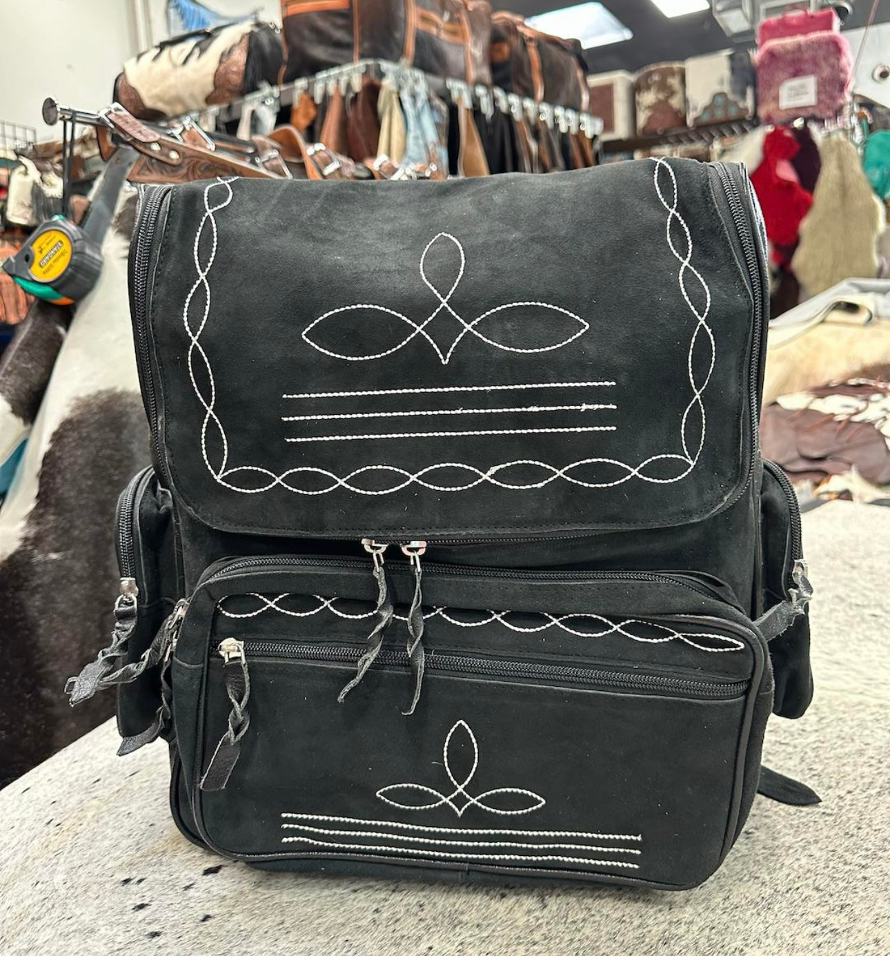 Boot Stitch Suede Backpacks (FINAL SALE)
