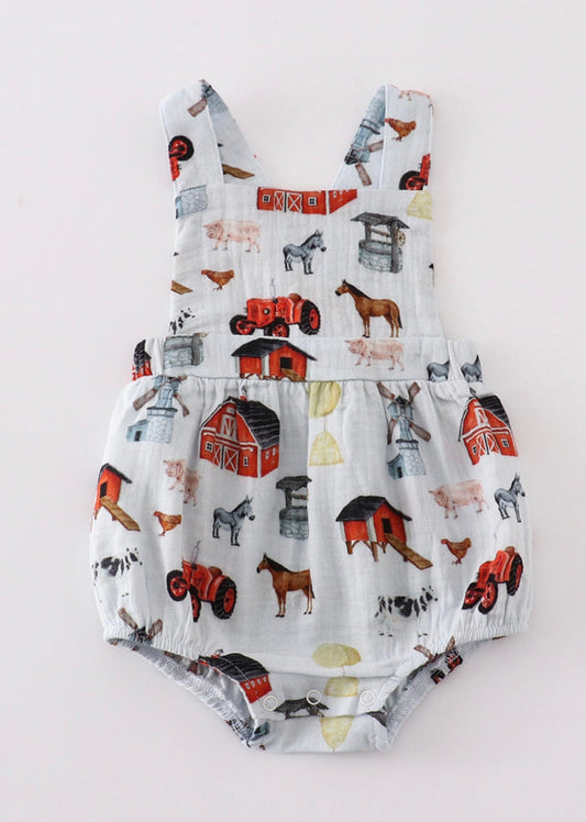 Muslin Farm Romper (FINAL SALE)
