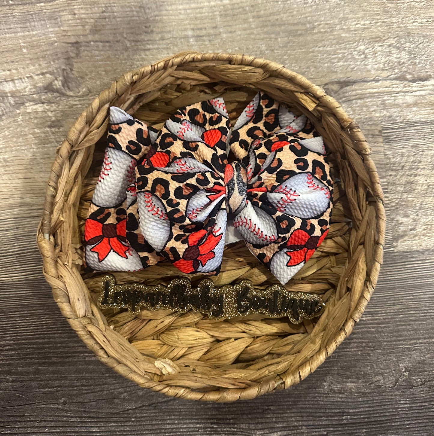 Leopard baseball messy wrap