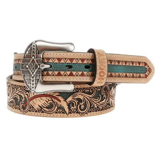 HOOey War Paint (Red/Turquoise) - Mens Leather Belt