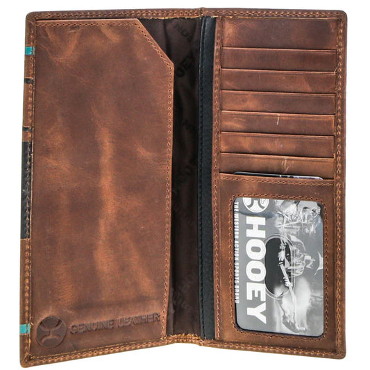 HOOey "2.0" Hands-Up Logo (Brown/Black/Turquoise) - Men's Rodeo Wallet