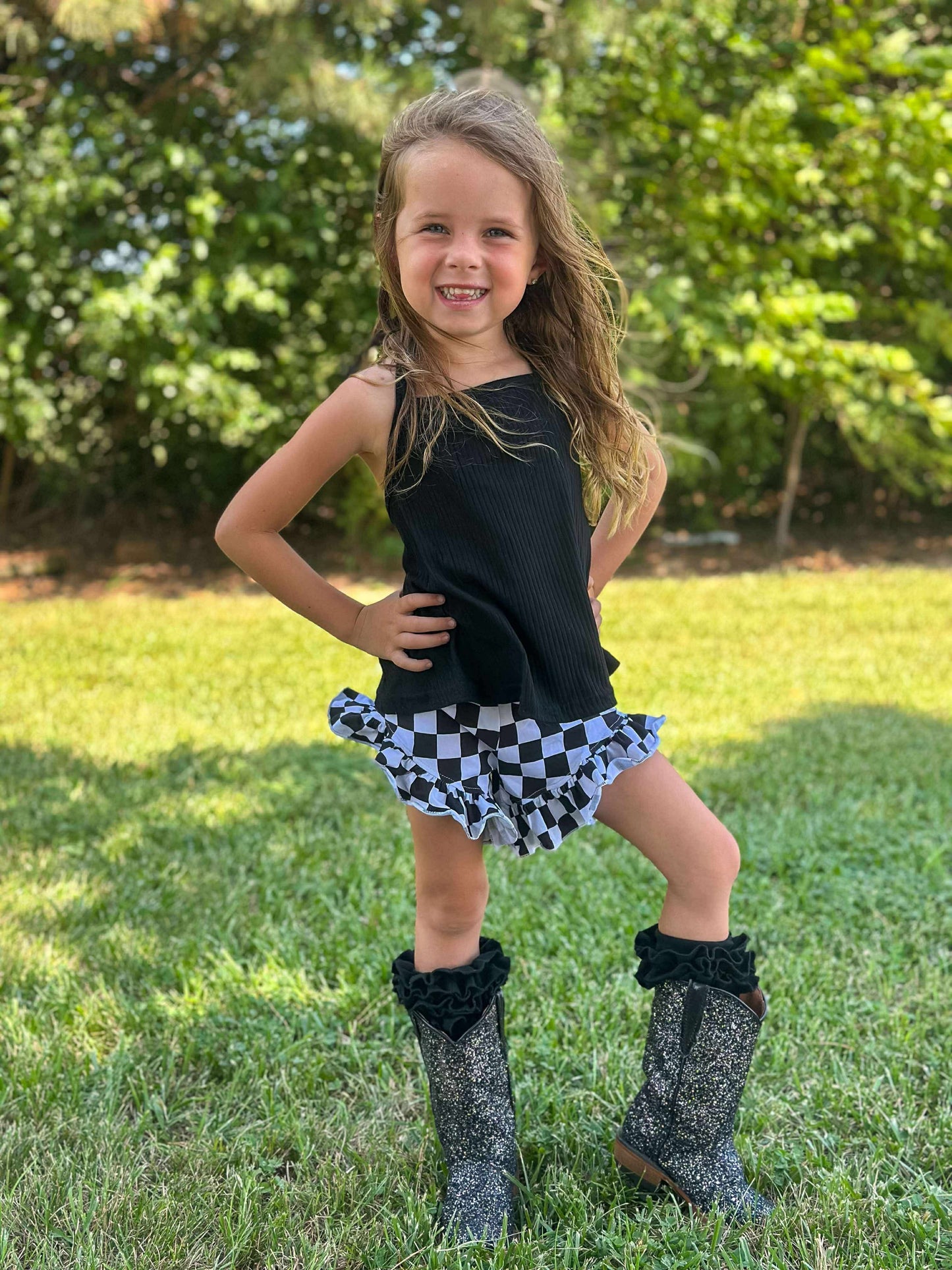 Black Disco Sparkle Tanner Mark boots