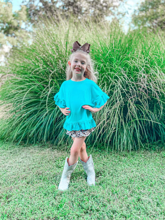 Tropical Tide ruffle top