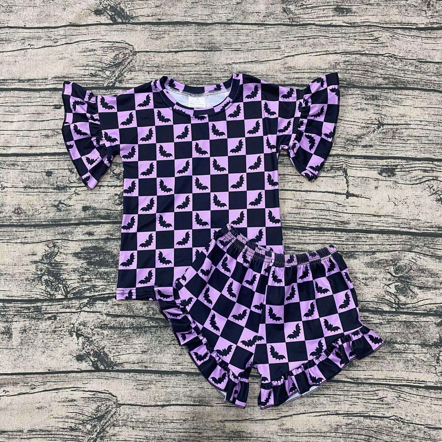 Checkered bats ruffle set