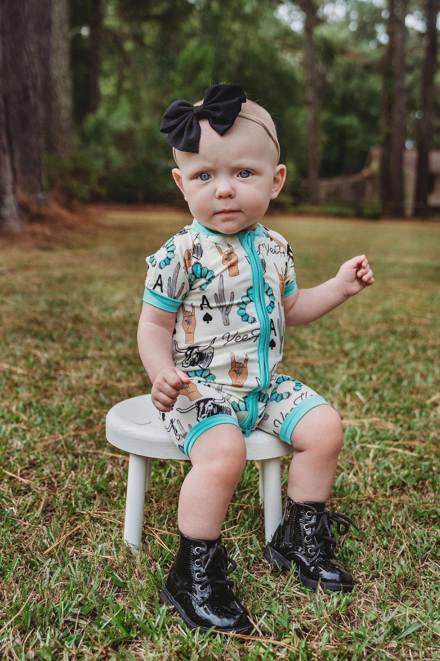 Yeehaw Bamboo Shortie Romper (FINAL SALE)